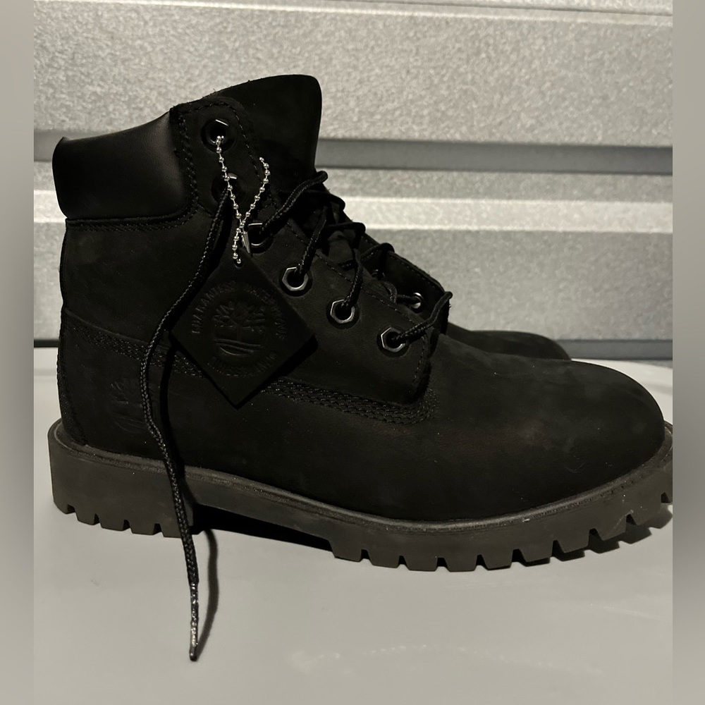 Black suede Timberland boots